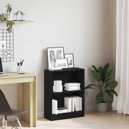 Book Cabinet Black Oak 60 x 24 x 76 cm Engineered Wood