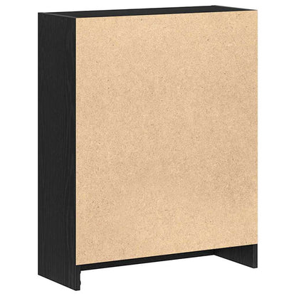 Book Cabinet Black Oak 60 x 24 x 76 cm Engineered Wood