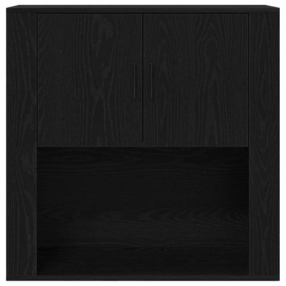 Wall Cabinet Black oak 80 x 33 x 80 cm Engineered wood