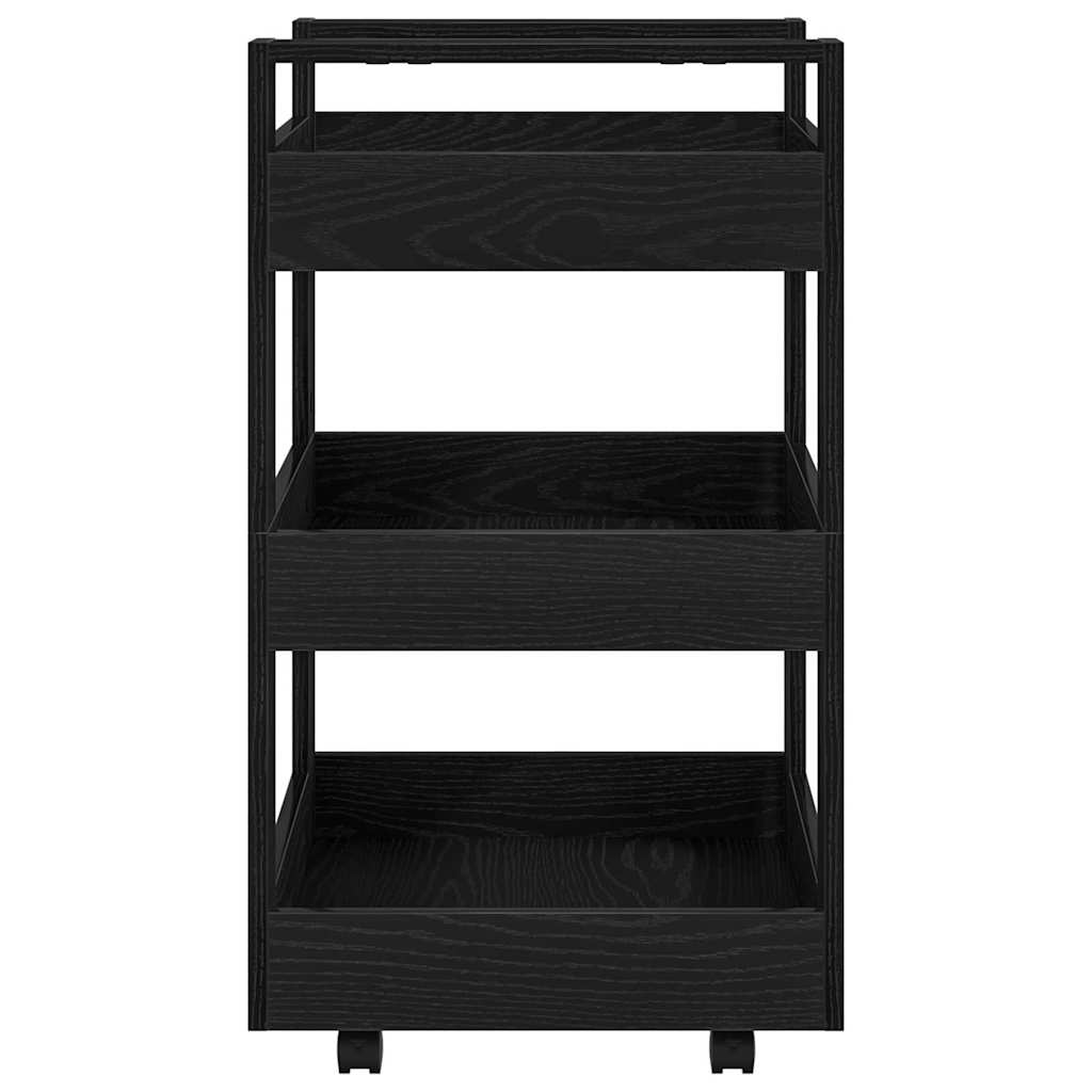 Kitchen Trolley Black Oak 60 x 45 x 80 cm Engineered Wood