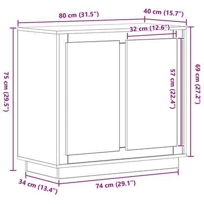 Sideboard Old Wood 80 x 40 x 75 cm Engineered Wood
