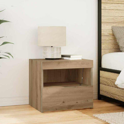 Bedside Cabinet with Drawer 2 pcs Artisan Oak 50 x 40 x 45 cm