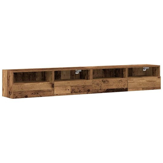 TV Wall Cabinet 2 pcs Old Wood Engineered Wood