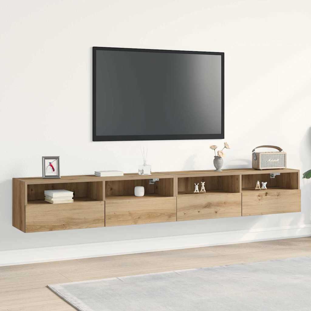 TV Wall Cabinet 2 pcs Artisan oak Engineered Wood