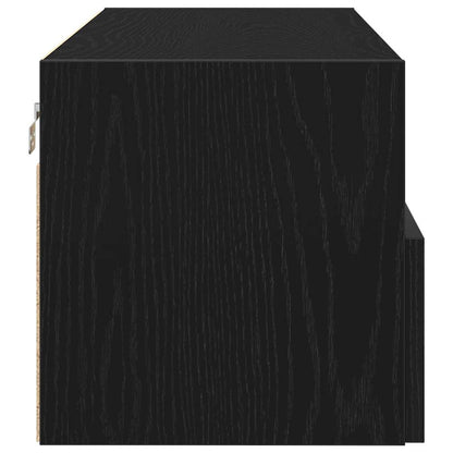 TV Wall Cabinet Wall-mounted 2 pcs Black oak 100 x 30 x 30 cm