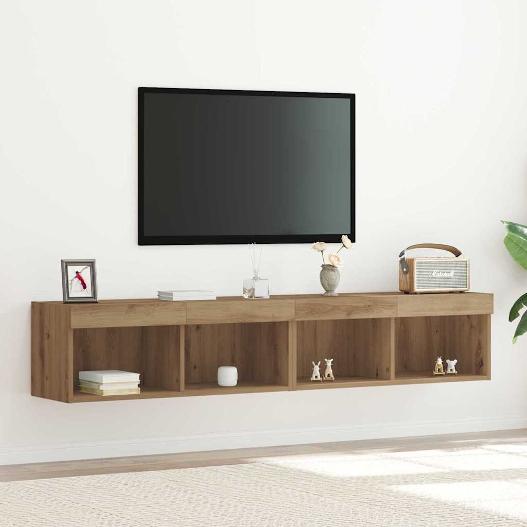 TV Cabinet Set 2 pcs Artisan Oak Engineered Wood