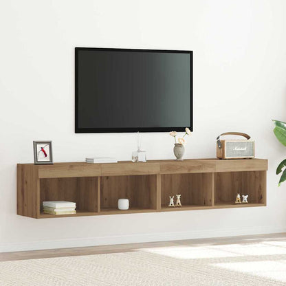 TV Cabinet Set 2 pcs Artisan Oak Engineered Wood