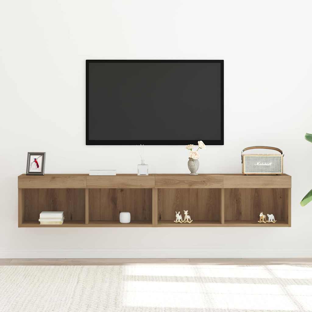 TV Cabinet Set 2 pcs Artisan Oak Engineered Wood