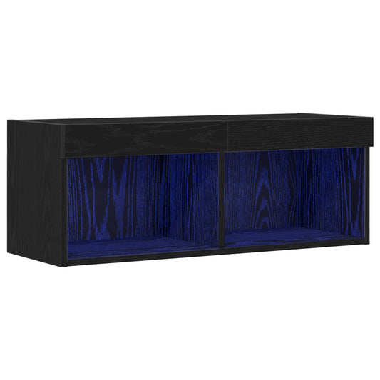 TV Cabinet Set 80 x 30 x 30 cm Black Oak Engineered Wood