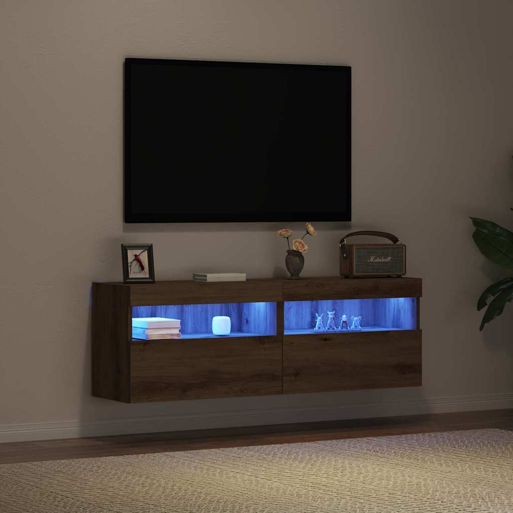 TV Wall Cabinet 2 pcs Artisan oak Engineered Wood