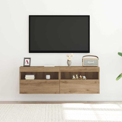 TV Wall Cabinet 2 pcs Artisan oak Engineered Wood