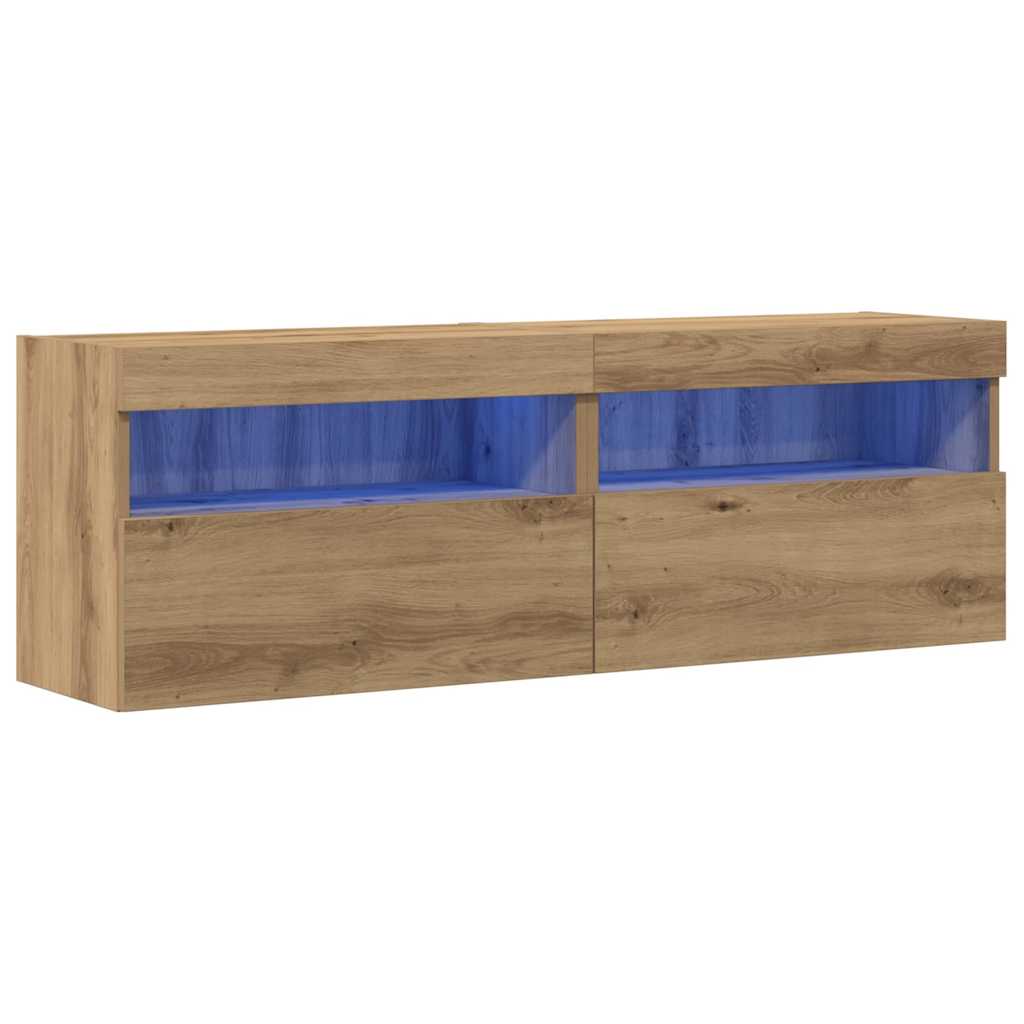 TV Wall Cabinet 2 pcs Artisan oak Engineered Wood