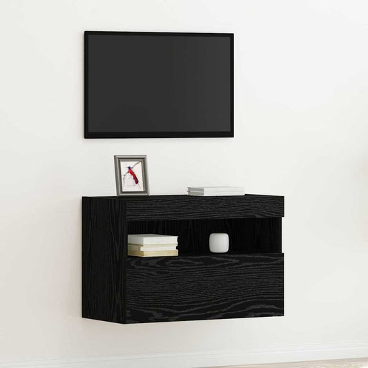 TV Wall Cabinet 60 x 30 x 40 cm Black oak Engineered Wood