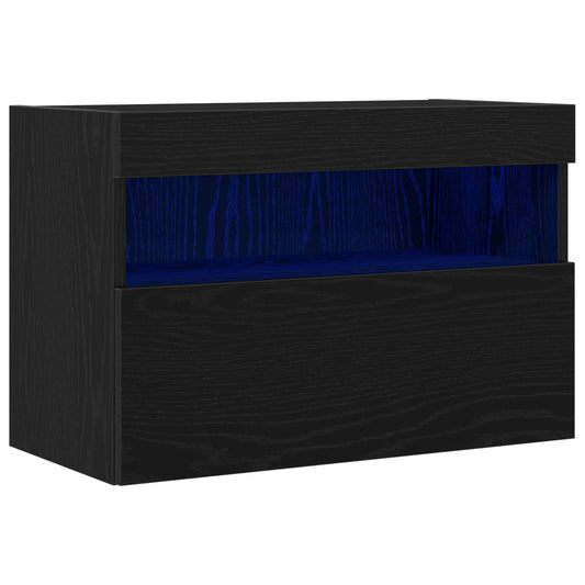 TV Wall Cabinet 60 x 30 x 40 cm Black oak Engineered Wood