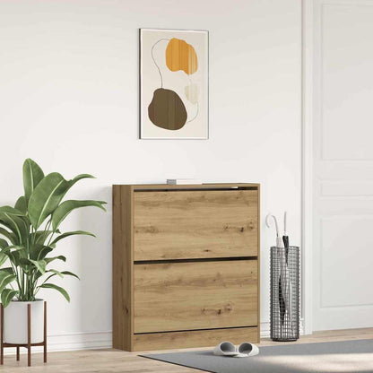 Shoe Cabinet 80 x 21 x 87.5 cm Engineered Wood Smoked Oak