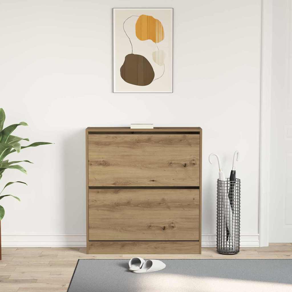 Shoe Cabinet 80 x 21 x 87.5 cm Engineered Wood Smoked Oak