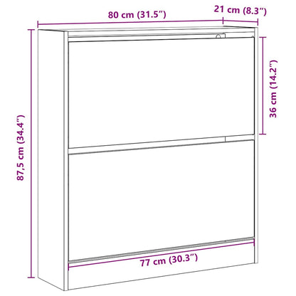 Shoe Cabinet 80 x 21 x 87.5 cm Engineered Wood Smoked Oak