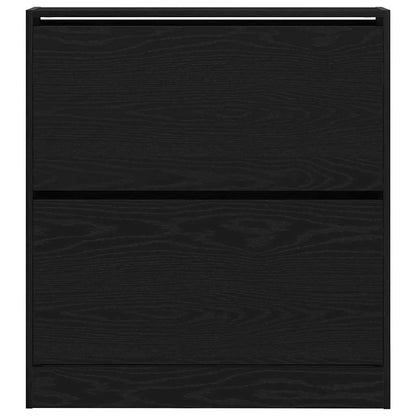 Shoe Cabinet Black Oak 80 x 21 x 87.5 cm Engineered Wood