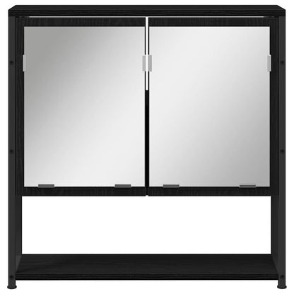 Mirror Cabinet Black Oak 60 x 16 x 60 cm Engineered Wood