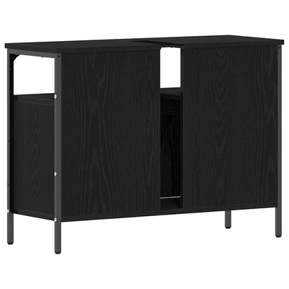 Bathroom Sink Cabinet Black oak 80 x 30 x 60 cm Engineered Wood