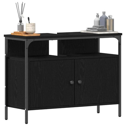Bathroom Sink Cabinet Black oak 80 x 30 x 60 cm Engineered Wood