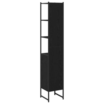 Bathroom Cabinet Black oak 33 x 33 x 185.5 cm Engineered Wood
