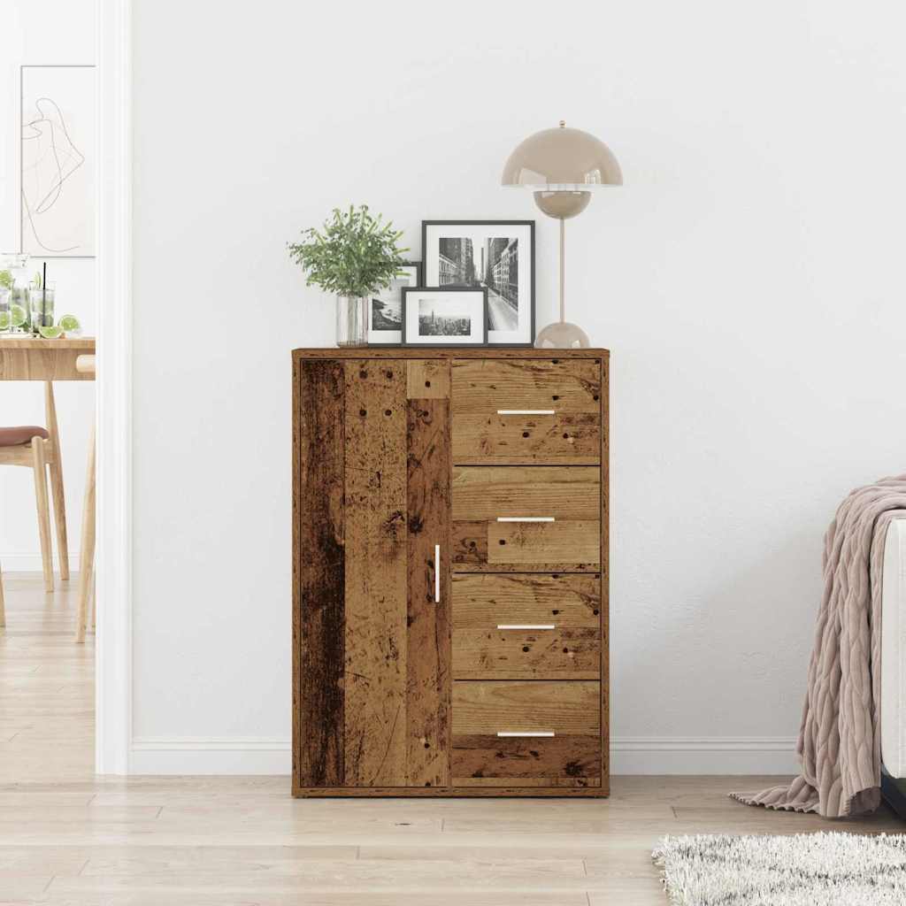 Sideboard with Drawer Old Wood 60 x 31 x 84 cm Engineered Wood