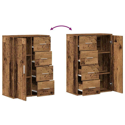 Sideboard with Drawer Old Wood 60 x 31 x 84 cm Engineered Wood