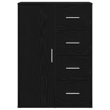 Sideboard with Drawer Black Oak 60 x 31 x 84 cm Engineered Wood