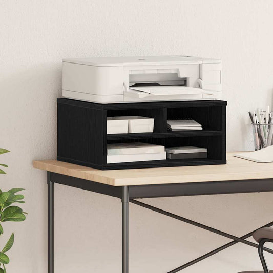 Printer Stand Black Oak 49 x 40 x 22.5 cm Engineered Wood