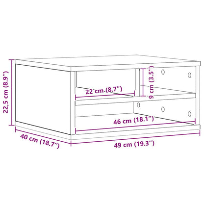 Printer Stand Black Oak 49 x 40 x 22.5 cm Engineered wood