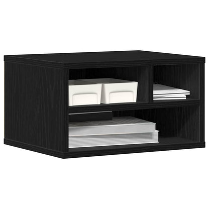 Printer Stand Black Oak 40 x 32 x 22.5 cm Engineered Wood