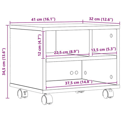 Printer Stand Old Wood 41 x 32 x 33.5 cm Engineered wood