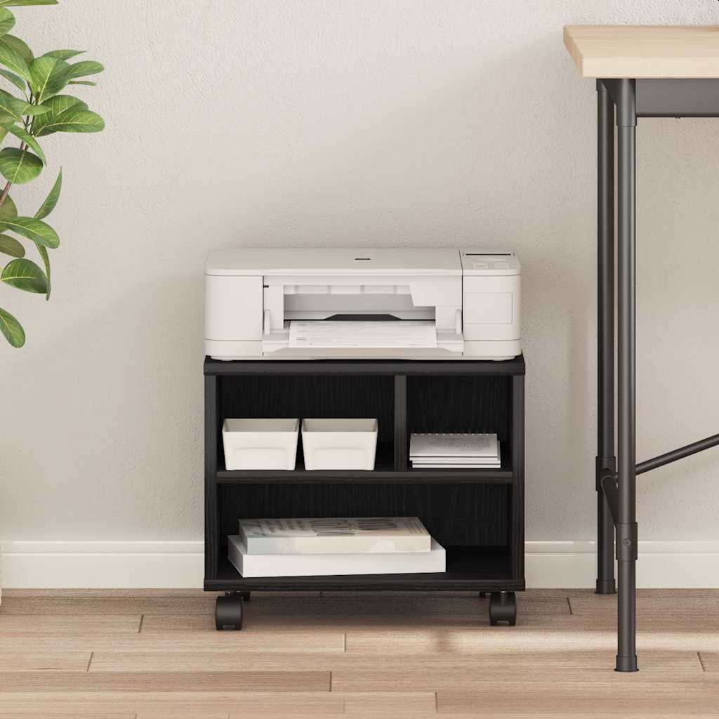 Printer Stand Black Oak 41 x 32 x 34.5 cm Engineered wood