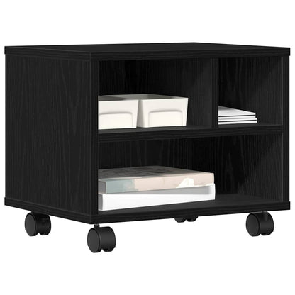 Printer Stand Black Oak 41 x 32 x 34.5 cm Engineered wood