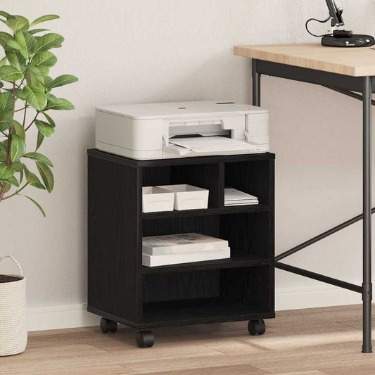 Printer Stand Black Oak 41 x 32 x 48 cm Engineered Wood