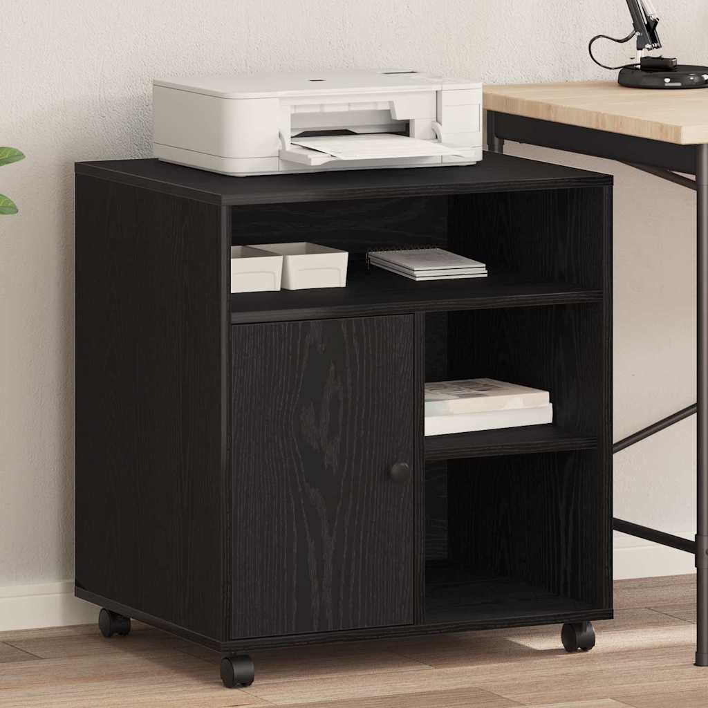 Printer Stand Black oak 60 x 50 x 67 cm Engineered wood