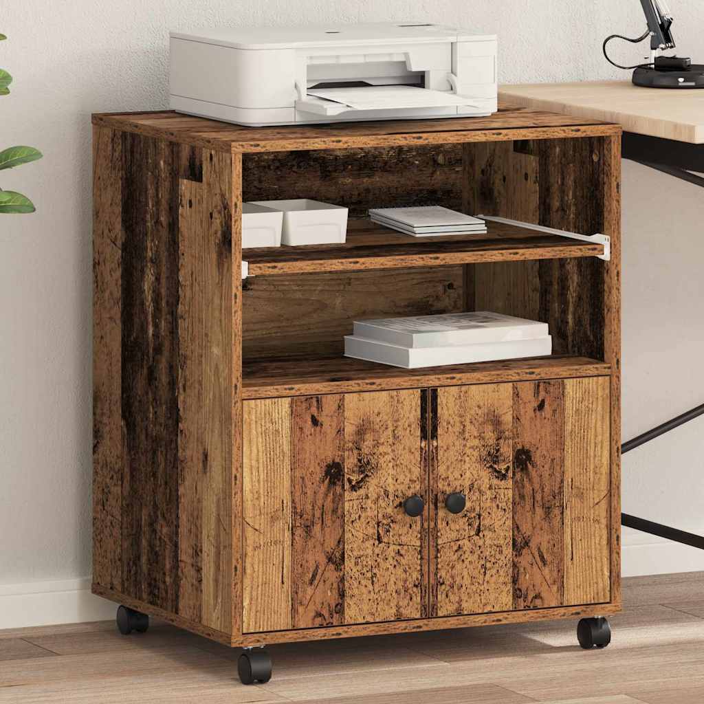 Printer Stand Old Wood 60 x 48 x 74 cm Engineered Wood