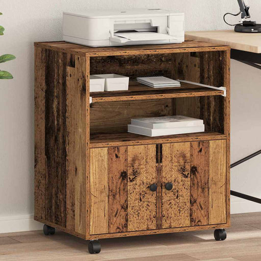 Printer Stand Old Wood 60 x 48 x 74 cm Engineered Wood