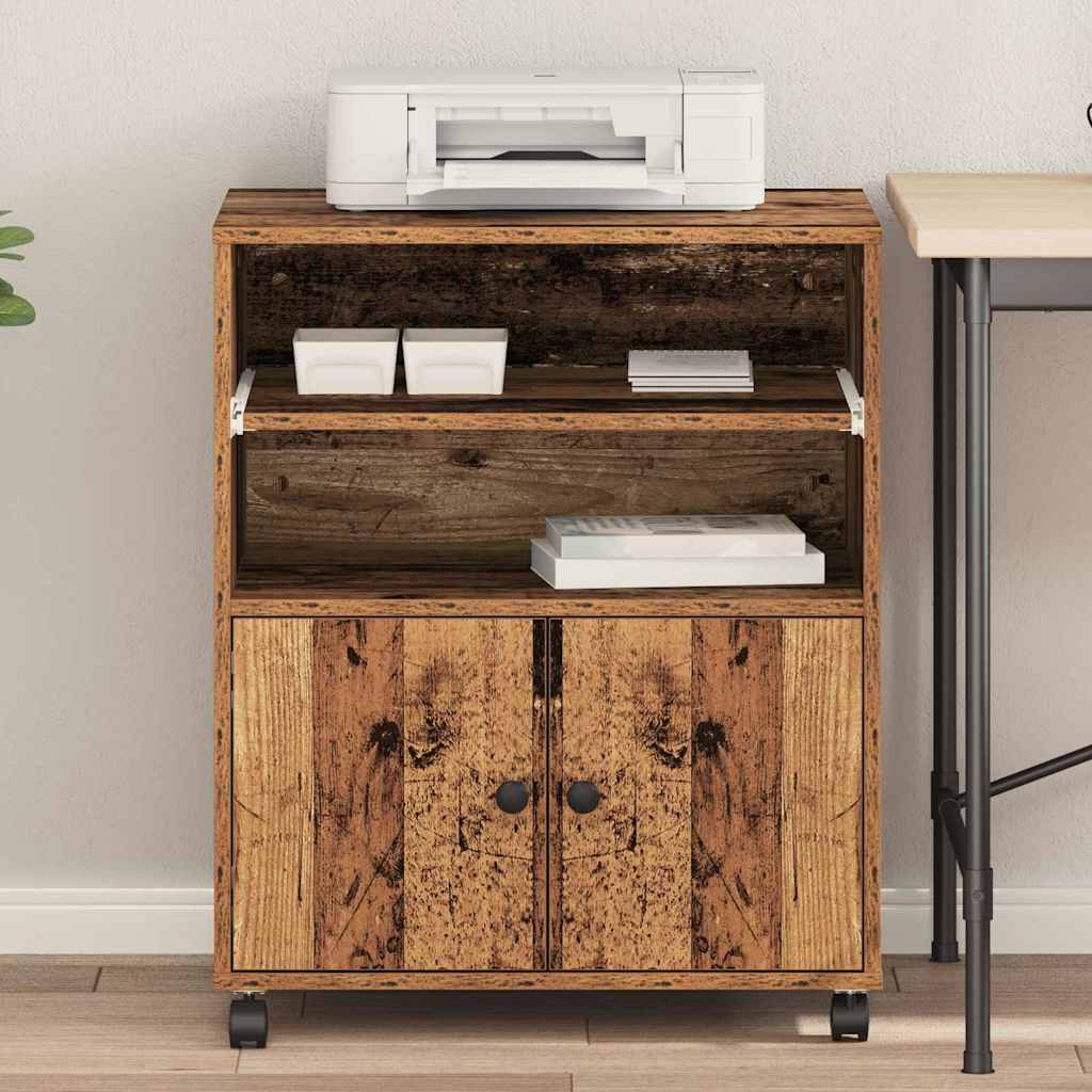 Printer Stand Old Wood 60 x 48 x 74 cm Engineered Wood