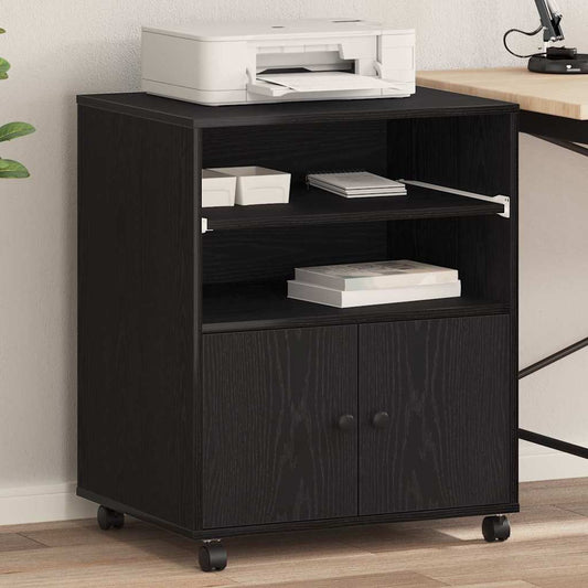 Printer Stand Black Oak 60 x 48 x 74 cm Engineered Wood