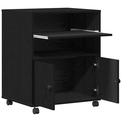 Printer Stand Black Oak 60 x 48 x 74 cm Engineered Wood
