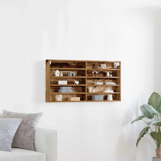 Display Cabinet Wall-Mounted Old Wood 100 x 8.5 x 50 cm