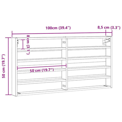 Display Cabinet Old Wood 100 x 8.5 x 50 cm Engineered Wood
