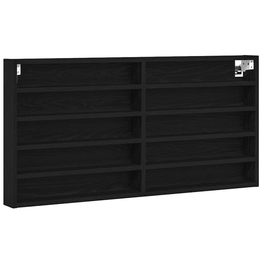 Display Cabinet Wall-Mounted Black Oak 100 x 8.5 x 50 cm