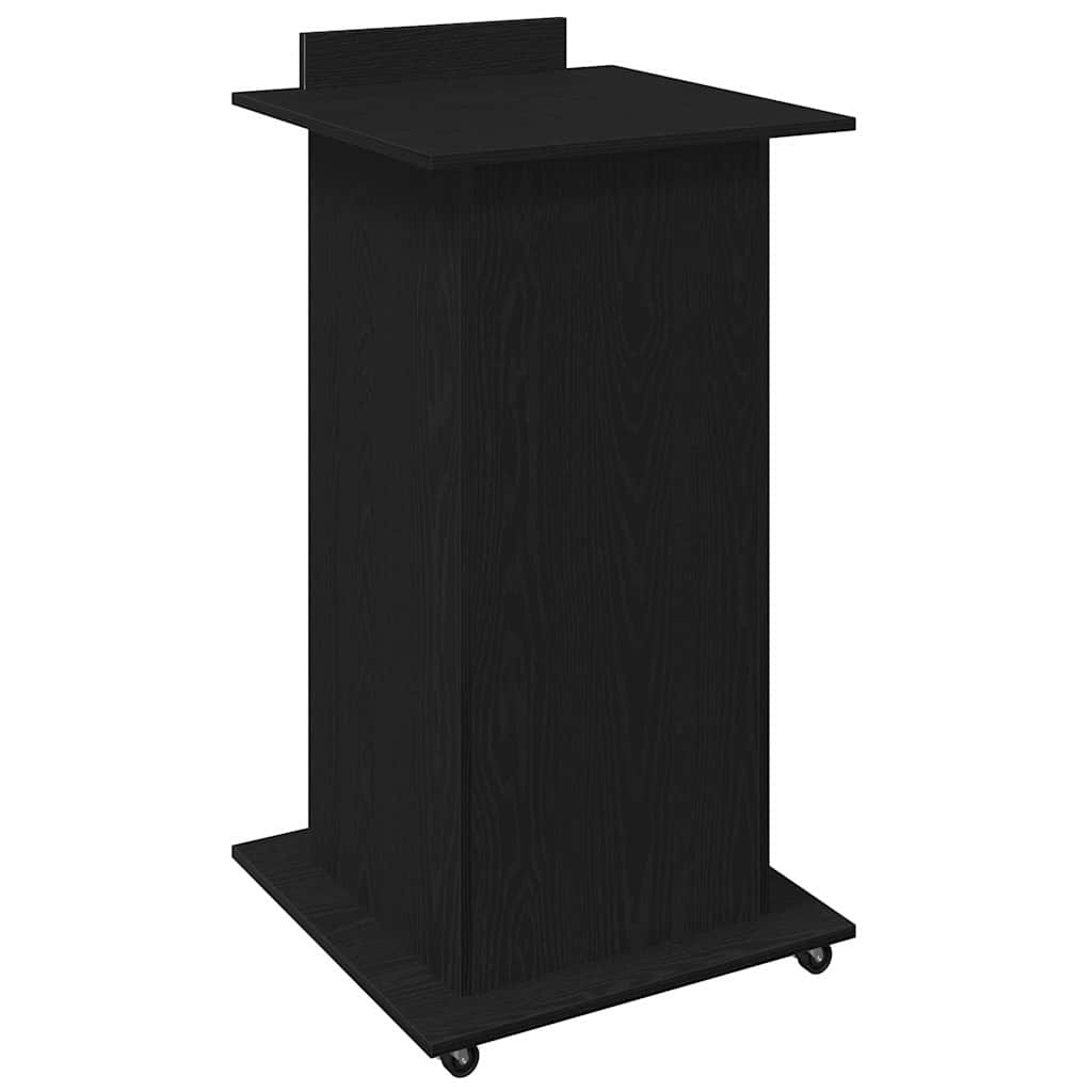 Podium with Drawer Black Oak 55 x 55 x 107 cm Engineered Wood