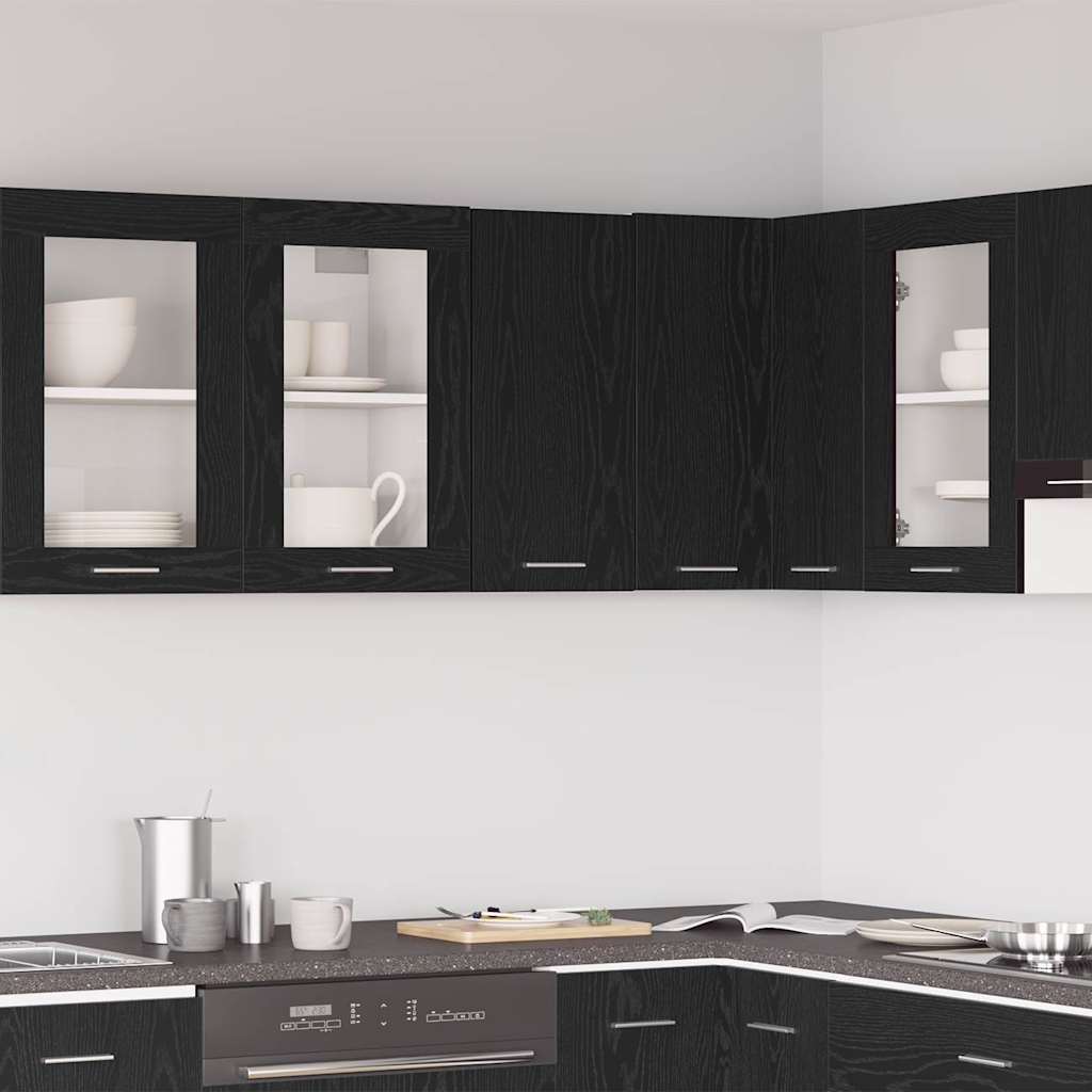 Hanging Cabinet Black Oak 30x31x60 cm Engineered Wood