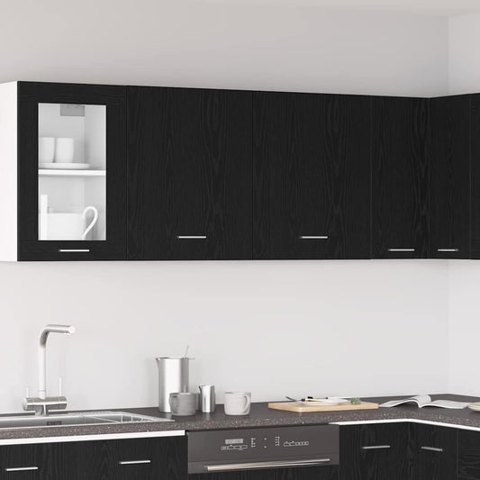 Hanging Cabinet Lyon 2 pcs Black Oak Engineered Wood