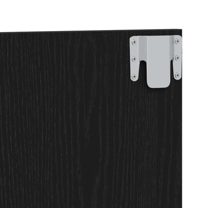 Bed Headboard Black Oak 200 x 1.5 x 80.5 cm Engineered Wood