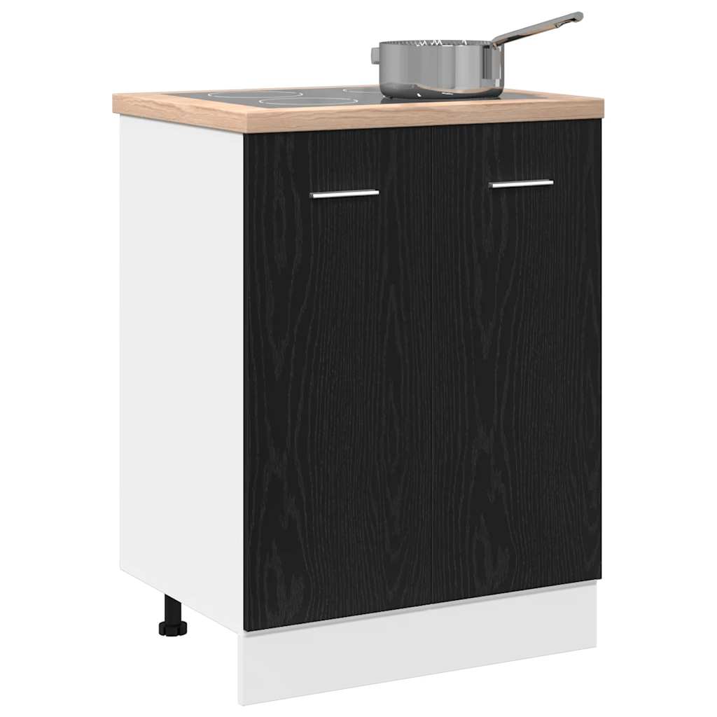 Bottom Cabinet Black Oak 60x46x81.5 cm Engineered Wood
